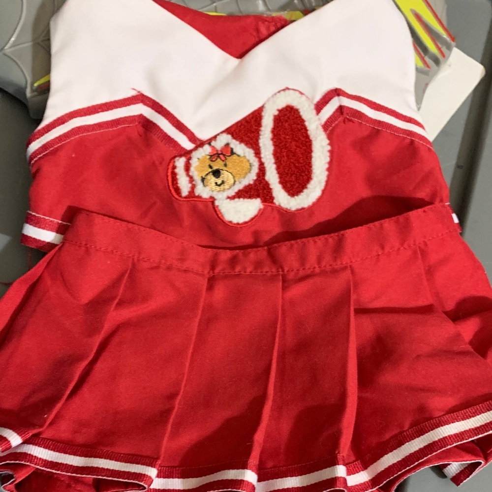 2- Piece Build A Bear Red Cheerleader Outfit with Bear Embroidery
